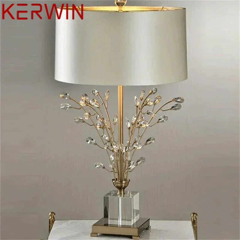 Kerwin candeeiro de mesa criativo moderno led ramo de cristal luz decorativa para casa cabeceira quarto