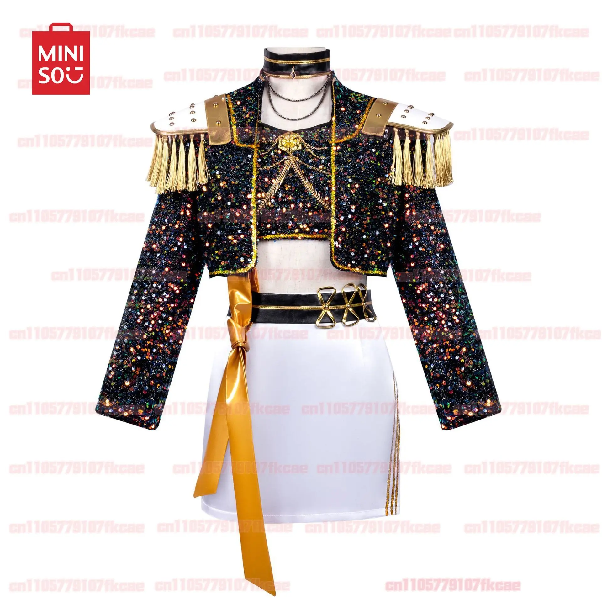 MINISO adulto Ragazze kpop Demon Hunters 2025 Cosplay Mira Rumi Zoey Nero Oro Abbigliamento Perfetto set da donna per Halloween
