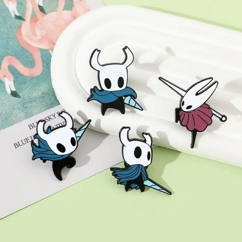 Hollow Knight 4Pcs Enamel Pin Set Metal Brooch Badge Game Cosplay Lapel Pin Backpack Clothes Jewelry Accessories Fans Gifts