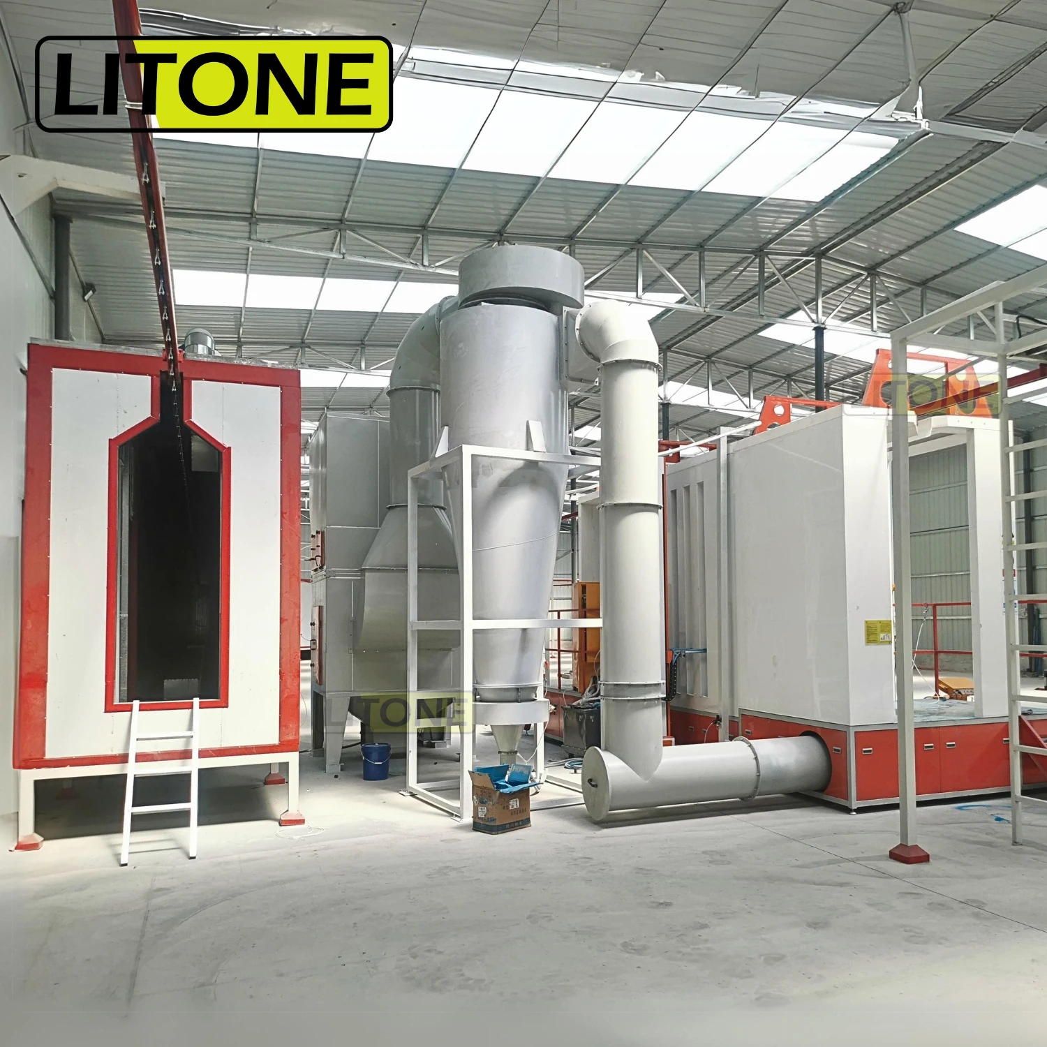 Automatic Low Energy Consumption Electrostatic High Voltage Dry Filter Stainless Steel Powder Coating Paint Spray Booth System