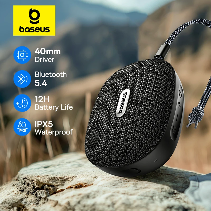 Baseus AeQur 35 Pro Air altoparlante Wireless portatile Bluetooth5.4 Driver da 40mm IPX5 12H durata della batteria riproduzione Audio da campeggio