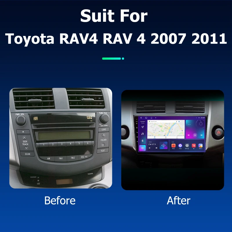 Android Car Radio GPS Navigation Multimedia Video Player for Toyota RAV4 RAV 4 2007 2011 Stereo Tape Recorder Screen 4G