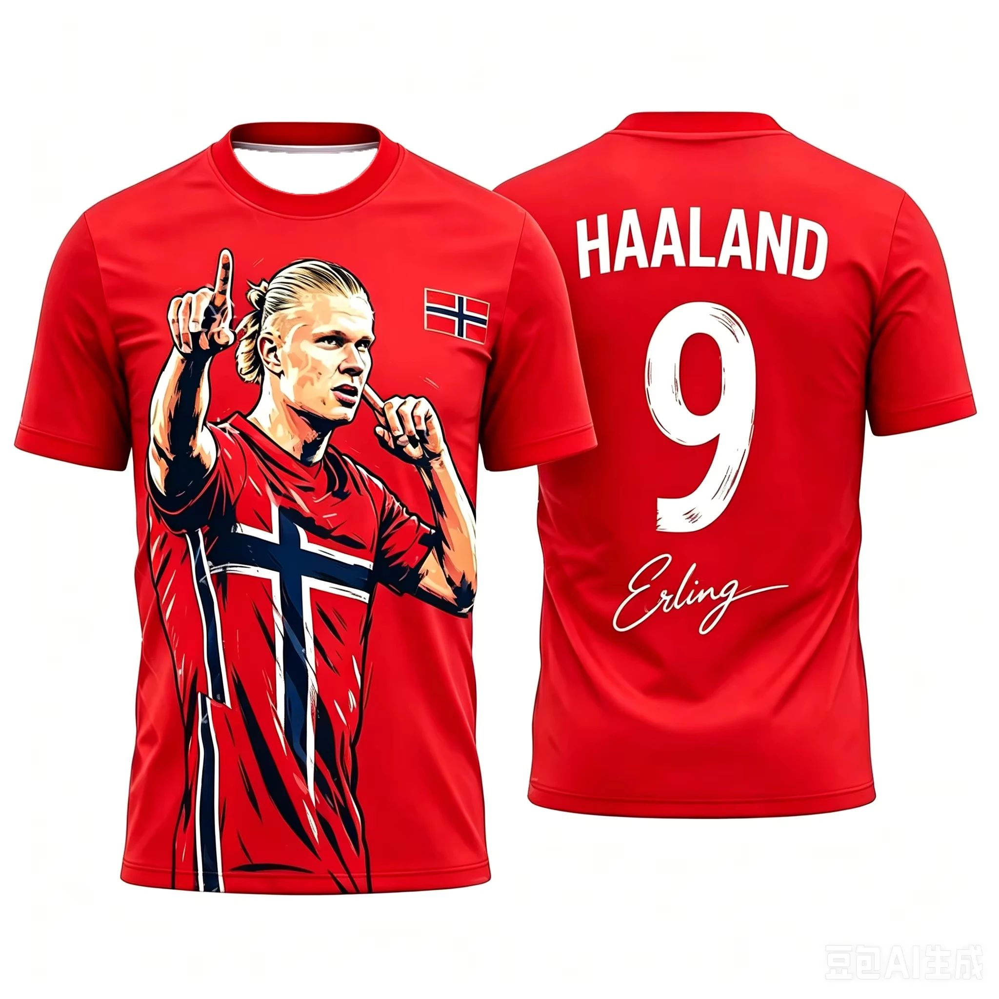 2026 Erling Haaland No.9 Football Jersey Match & Training Kit Fan Sports Men's T-Shirt Unisex Clothing Fans Tee Top 1