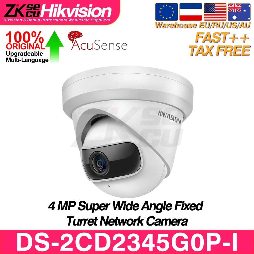 

Hikvision Original 4MP Super Wide Angle IP Camera DS-2CD2345G0P 1.68mm H.265+ 10m IR IP67 WDR POE Video Surveillance IPC