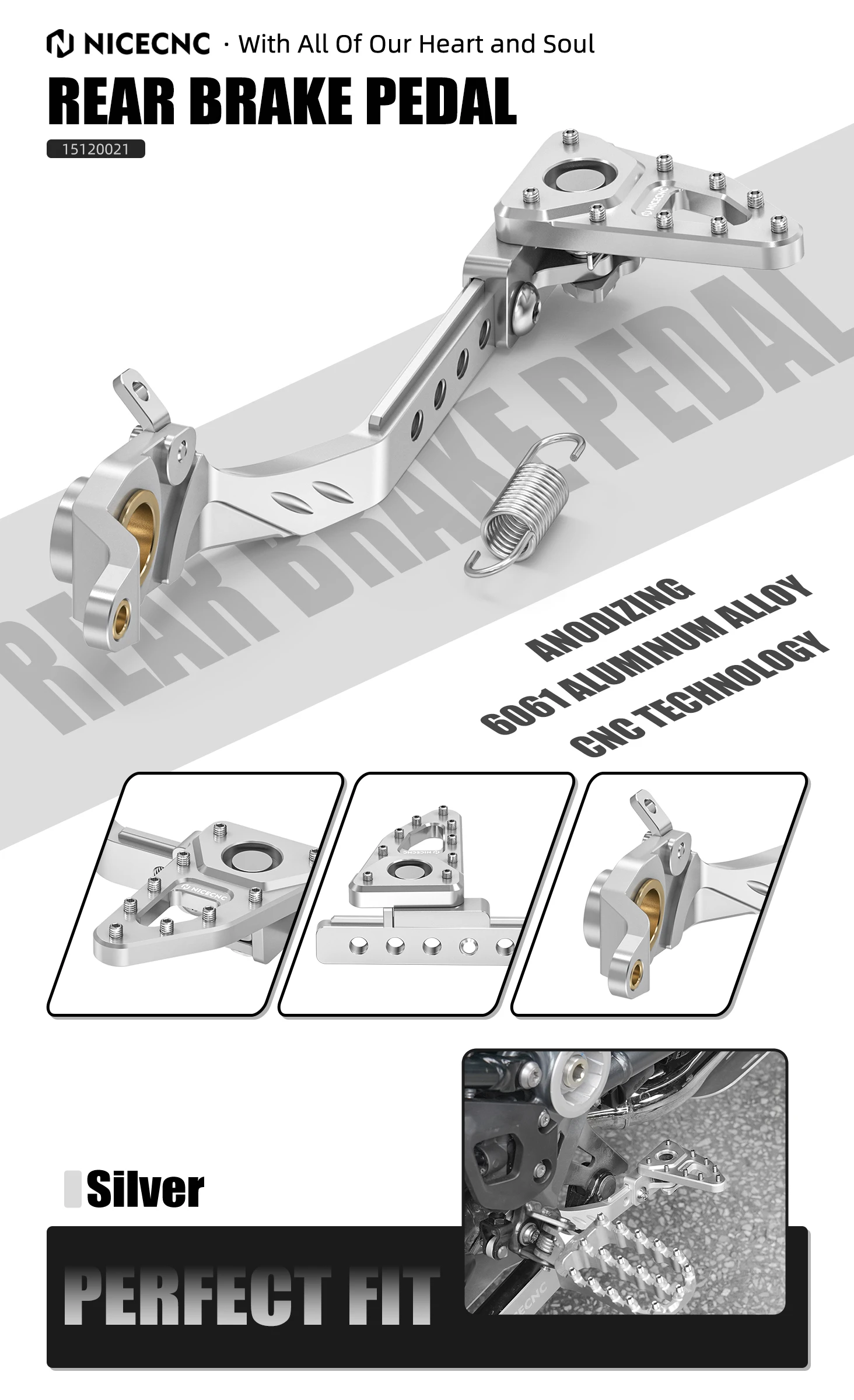 NICECNC Hintere Bremshebel-Pedale mit breiten Fußrasten für BMW R1250GS R 1250GS R1250 GS 2019-2023 2022 2021 R1200GS 2013-2018 – Detail 9