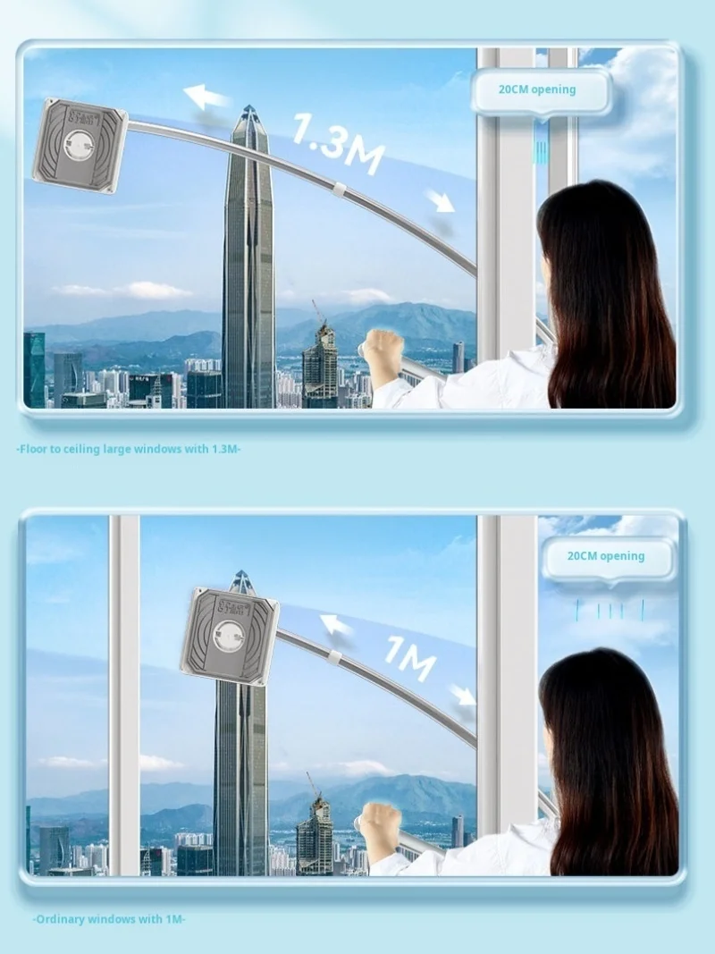 Glass wiper household cleaning high-rise window cleaning special wiper double-sided wipe cleaning high-rise window cleaner