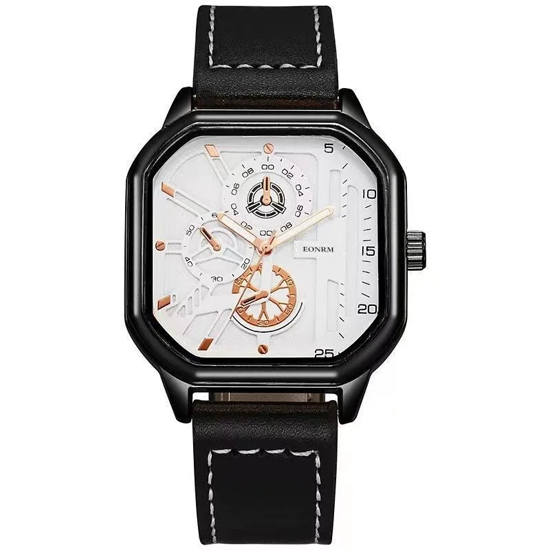 Reloj cuadrado de cuarzo para hombre, cronógrafo de alta belleza, resistente al agua, nuevo