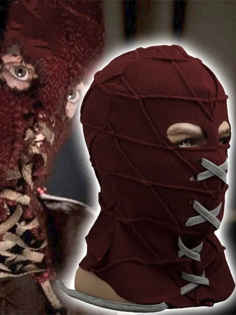 

Brightburn Mask Knitted Scary Red Breathable Full Head Hood Balaclavas Headgear Cosplay Costume Props