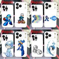 R-Rockman M-Megaman Phone Case For iPhone 14,16,15,11,13,17,12,Air,Mini,Plus,E,Pro,Max Magnetic Magsafe Frosted Cover