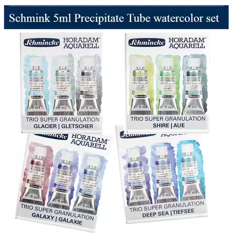5ml/Tube Schmincke Watercolor Pigments Artist Precipitation Color 3-color Box Set DIY Painting Sketching Portable Paste Pigment