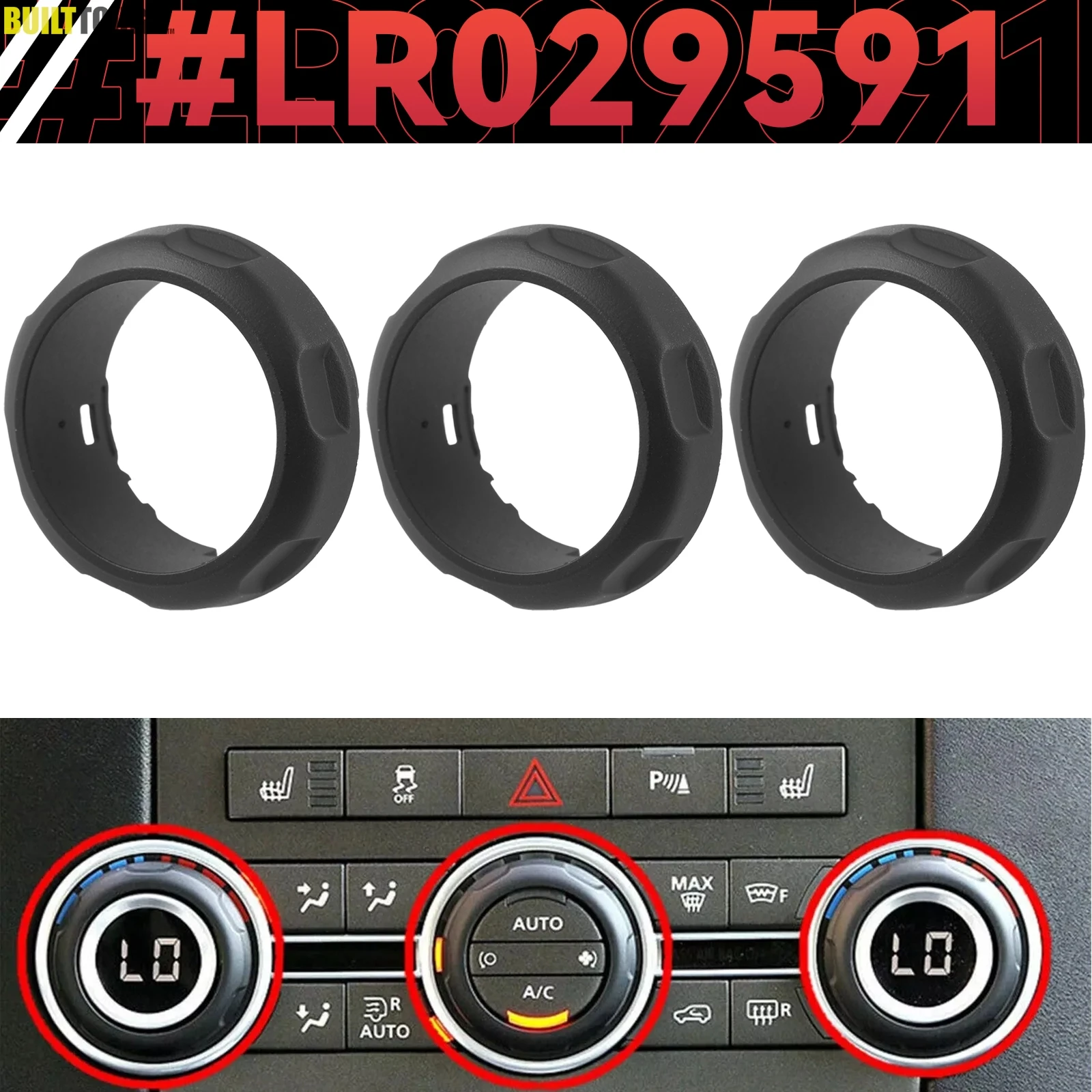 3PCS Car Console Air Conditioning Control Knob Fit For Land Rover Range Rover Sport 06-13 Discovery 4 09-16 Accessory And Parts