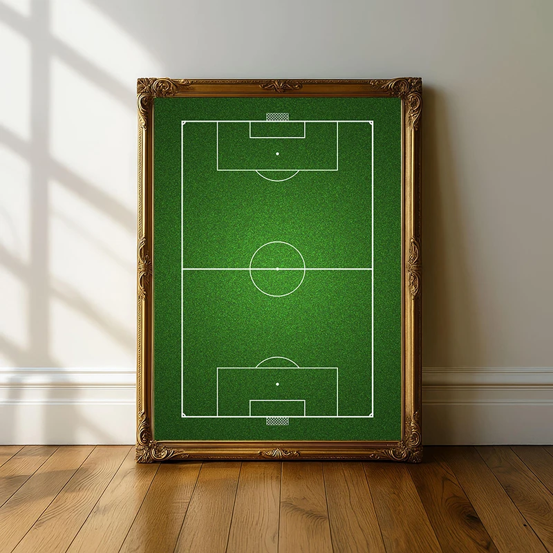 Soccer Field Layout Aerial Poster Green Football Pitch Canvas Painting Print Modern Sports Poster for Living Room Home Decor