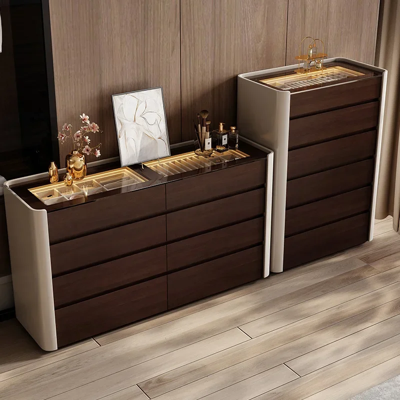 Six-bucket cabinet light luxury bedroom jewelry cabinet cloakroom storage middle island cabinet combination eight-bucket