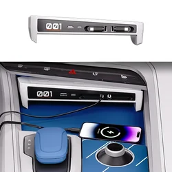 For Zeekr 001 2021-2025 Accessories USB Type-C Splitter Center Console Fast Charger Shunt Docking Station Extender Car Interior
