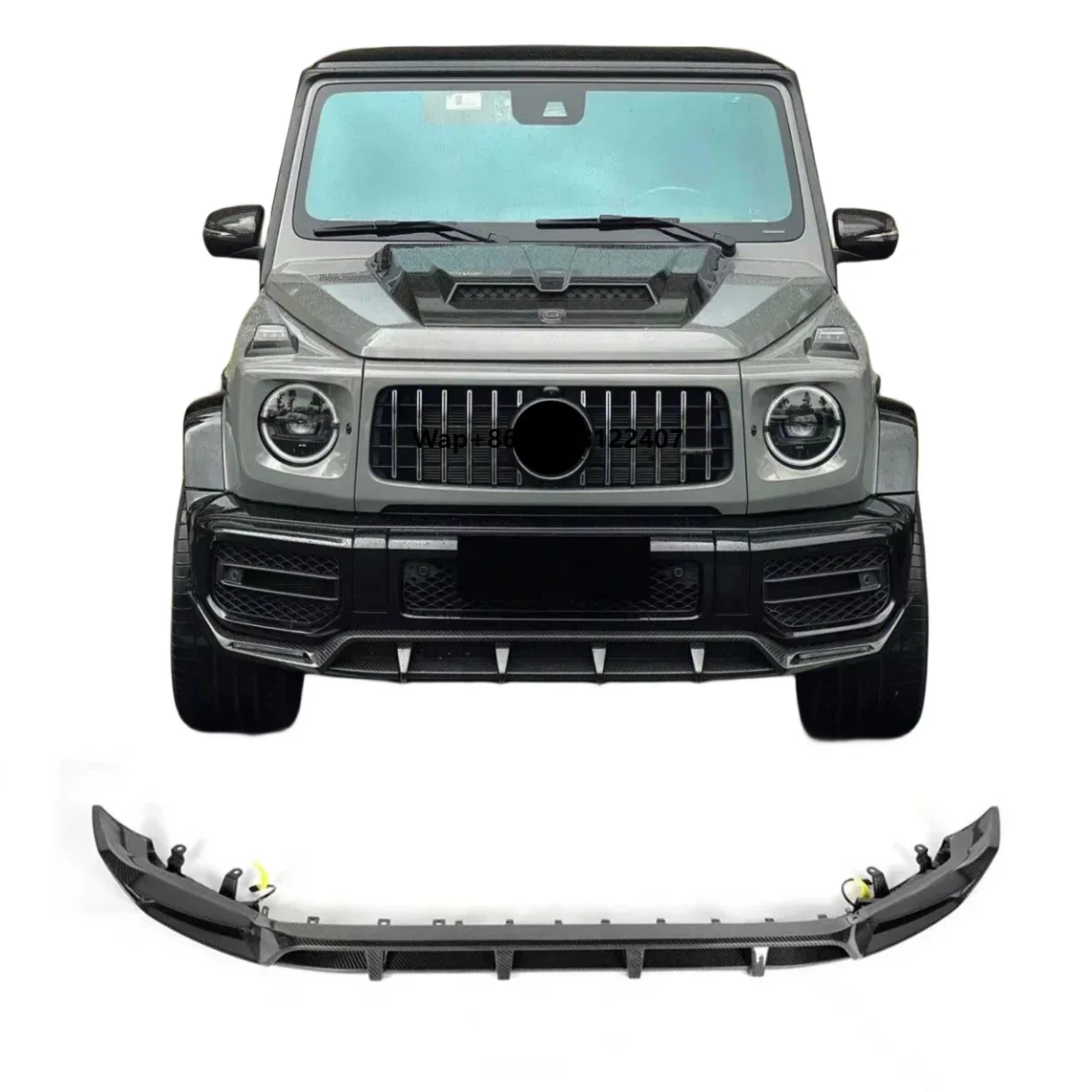 

Auto Parts Dry Carbon Fiber TopCar Style Front Bumper Lip for W464 G Class G500 G63 Dry Carbon Front Lip 2019+