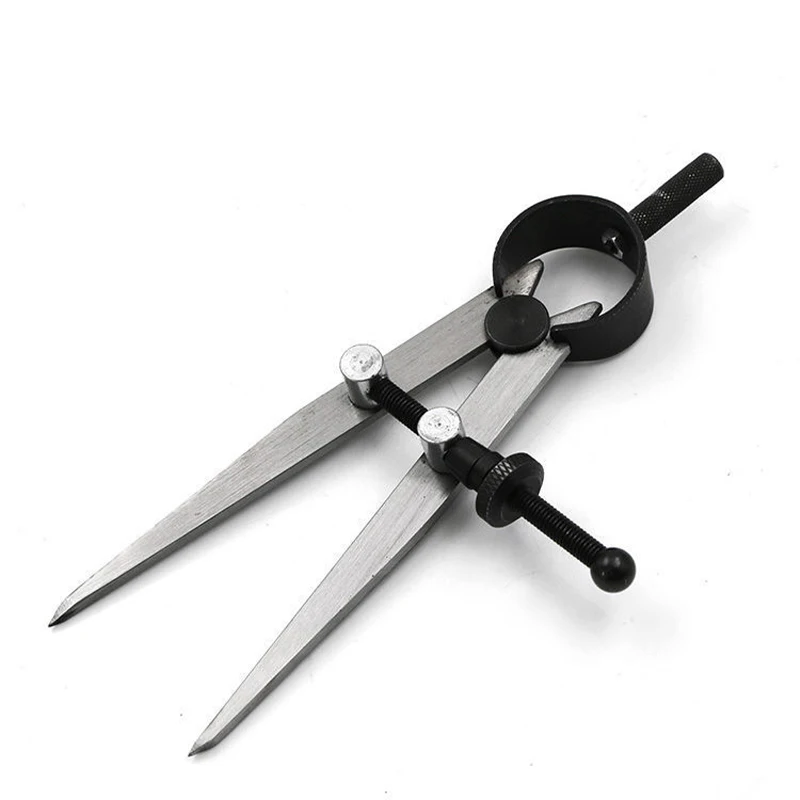 Adjustable Leather Compass Lockable Carbon Steel Divider Wing Creaser DIY Leathercraft Rotating Line Scribing Gauge Caliper Tool