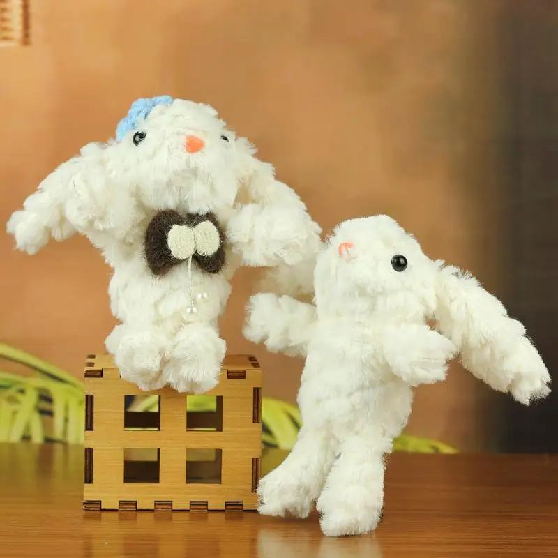 1 pièce dessin animé lapin doux en peluche poupée pendentif lapin en peluche jouet porte-clés voiture porte-clés sac à dos décoration enfant cadeau
