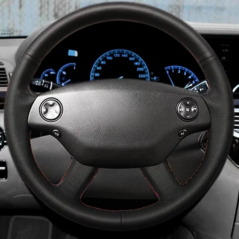 Car Interior Steering Wheel Cover Leather Trim For Mercedes Benz S-Class W221 2006 2007 2008 2009 CL-Class C216 2006- 2010