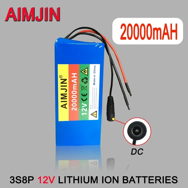 

3s8p 12V 20Ah Battery Pack 18650 Lithium ion Rechargeable Battery Protection Board 20000mAh Large Capacity