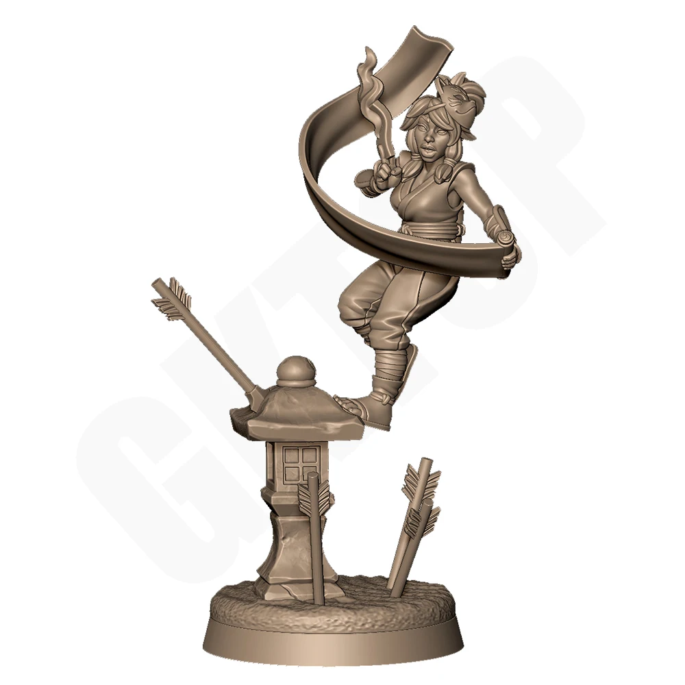 

1:24 Japanese female ninja 3d Printed Model Resin Unpainted Figure Model Kit NSFW Miniature Garage Gk Kits Unassembled Diy Toys