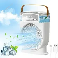 3 In 1 Portable Fan Air Conditioner Humidifier Cooling USB Fan Air Cooler LED Night Light Water Mist Humidification Fans