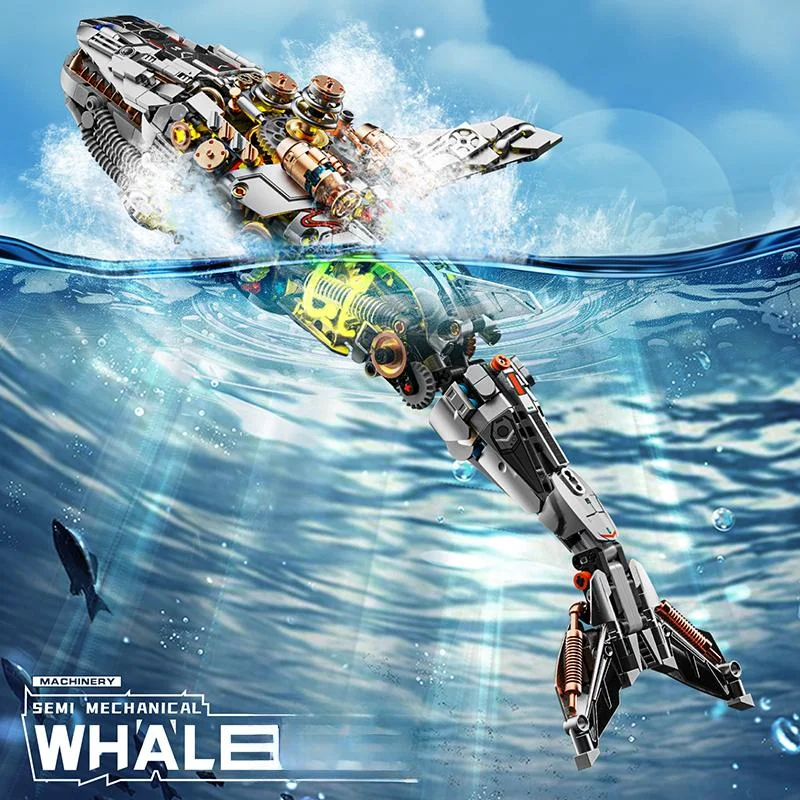 

1388PCS Moc Creative Whale Toy Whale Building Block Set Electric Movable Assemble Toy Ocean Animals Toy Children Gift Adult Toy