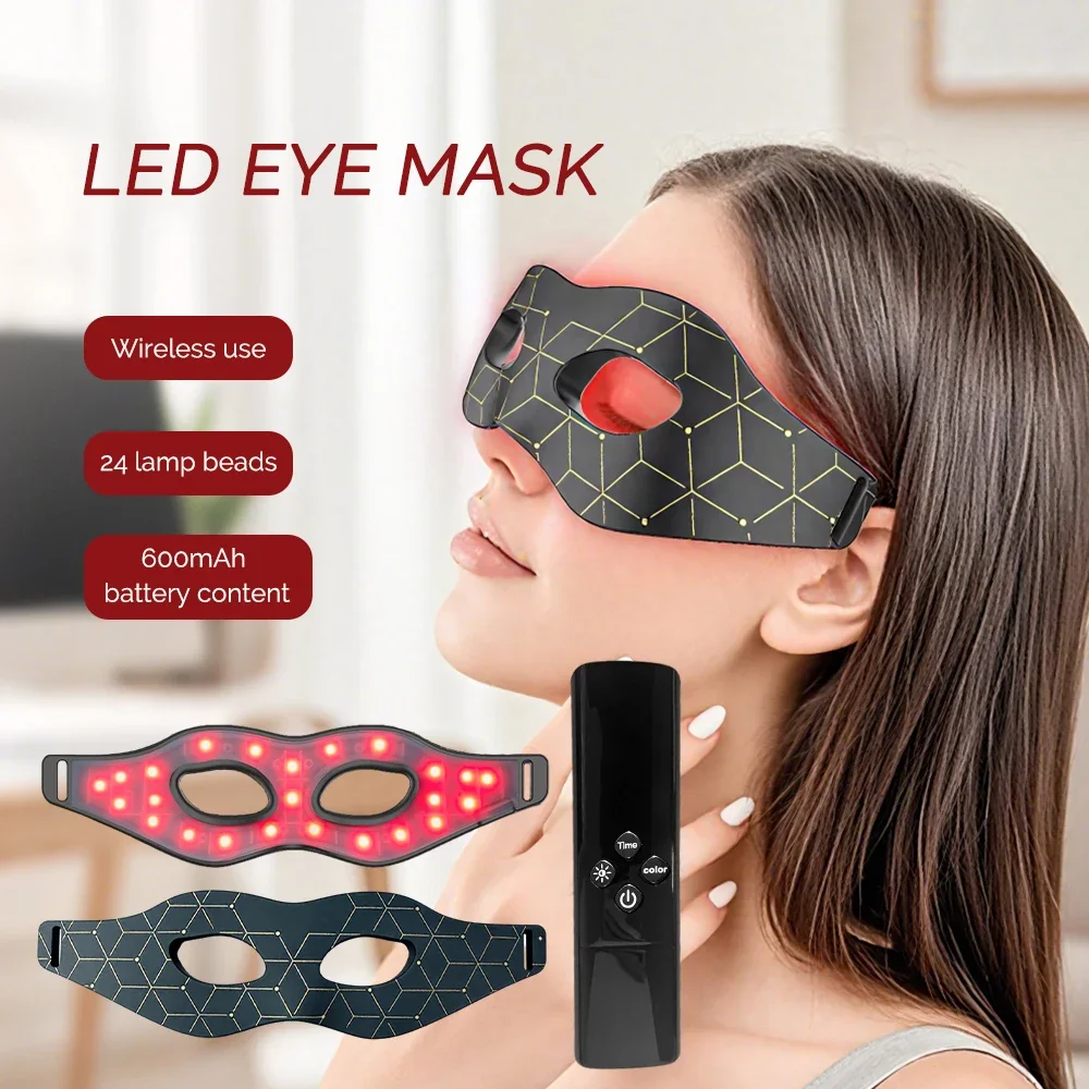 Rood licht siliconen oogmasker 7 kleuren LED foton flexibel ogenmasker verlicht oogvermoeidheid anti-rimpel donkere kringen draadloos gebruik