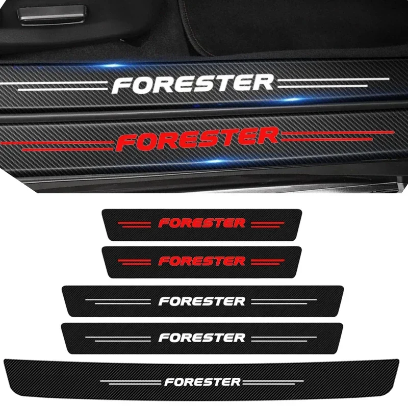 Car Door Threshold Sill Protector Sticker for Subaru Forester SG SH SJ SK 2024 2023 2022 2020 2019 2015 Rear Trunk Bumper Decals