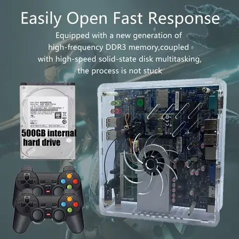 LZAKMR Super Console U7 Plug and Play Retro Spelkonsol 500G Hårddisk 70000+ Spel för Wii PS2 SS DC PSP GameCube N64 Trådlöst Handtag 10 best sales mini-PS2 - №7