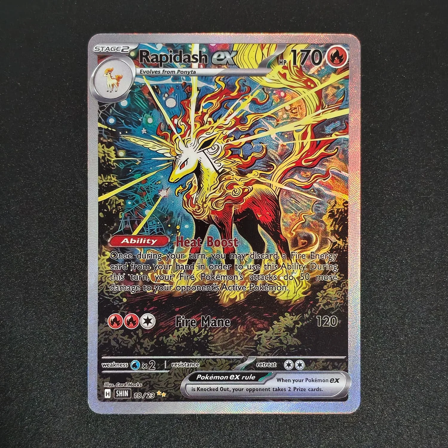 Self Made English Shining Charizard Mewtwo Gengar Espeon Gardevoir Meowth Mudkip Rapidash Game Anime Card Toy view 3