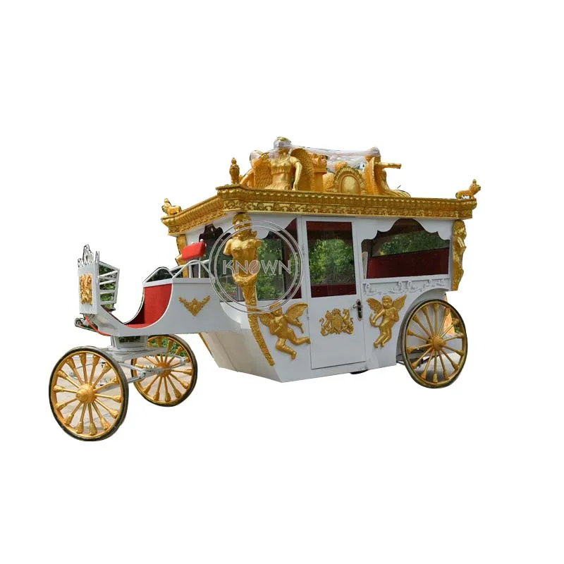 2022 Exhibition Horse Carriage Wedding Electric Horse Luxury Attractions Sightseeing Carriage for Sale