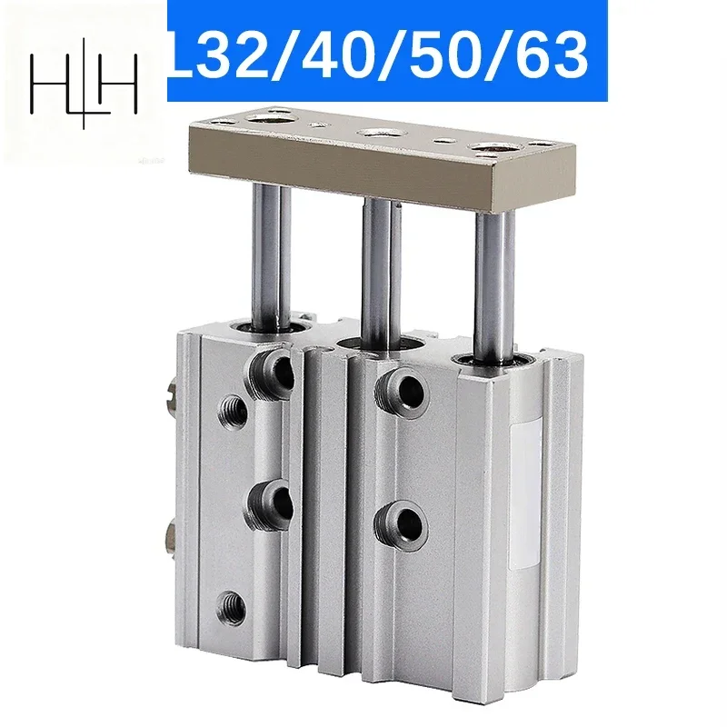 HLH MGPL Type Pneumatic Compact Guide Cylinder MGPL32 MGPL40 MGPL50 MGPL63 MGPL80 MGPL100 Stroke 50/75/100/125/150/200MM