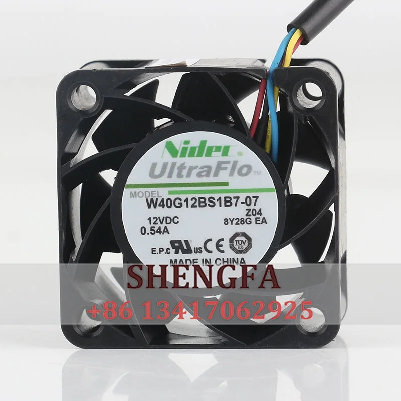 Cooling fan Nidec 5V 24V 48V 4020 4CM 40x40x20MM W40G12BS1B7-07 Large air volume high speed Frequency changer DC 12V 0.54A