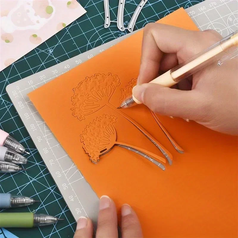5pcs Press Pen Utility Knife Set Sticker Scrapbook Cutting Tools School DIY Art Supplies Compact and Practical Cutting Knife