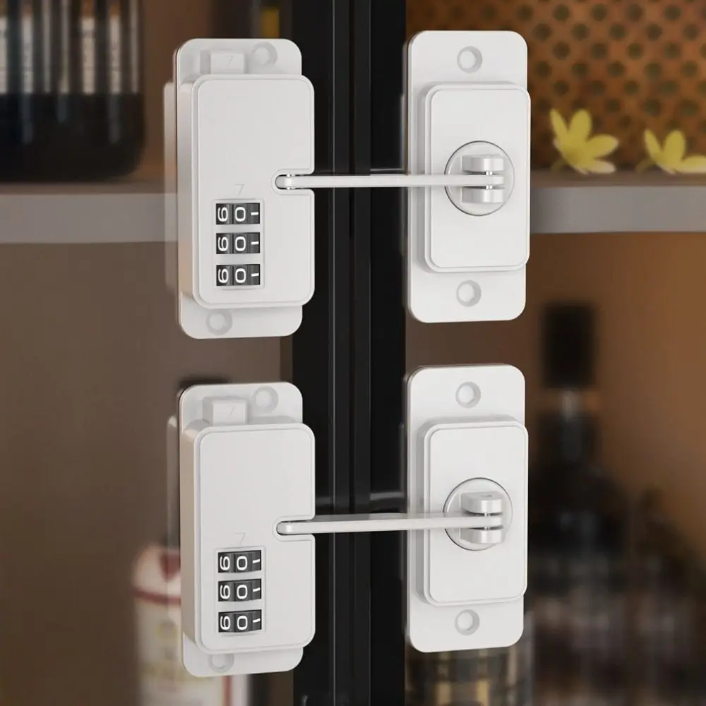 قفل أمان للأطفال بكلمة مرور، قفل رقمي مشفر بكلمة مرور، قفل فريزر للثلاجة، قفل خزانة منزلق متعدد الوظائف