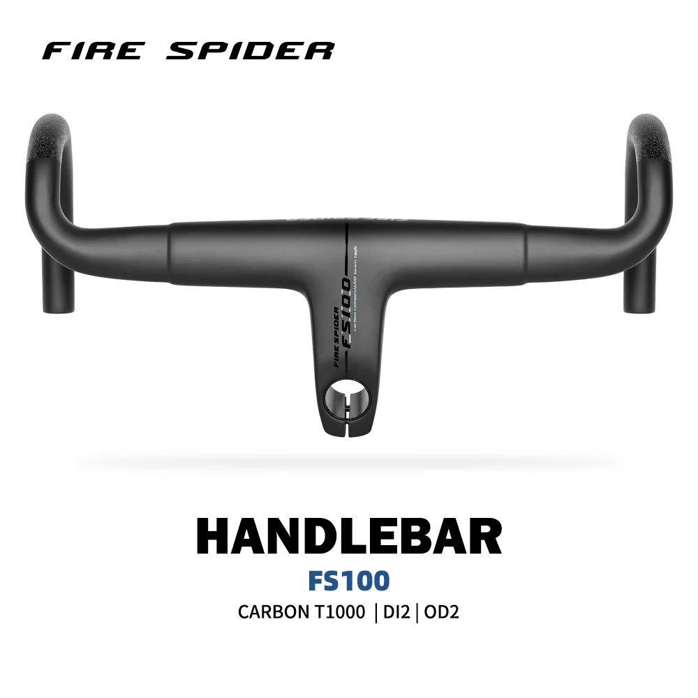 

FIRE SPIDER FS100 Carbon Bicycle Handlebar with Stem, OD2 Road Bicycles, Integrated, 31.8mm