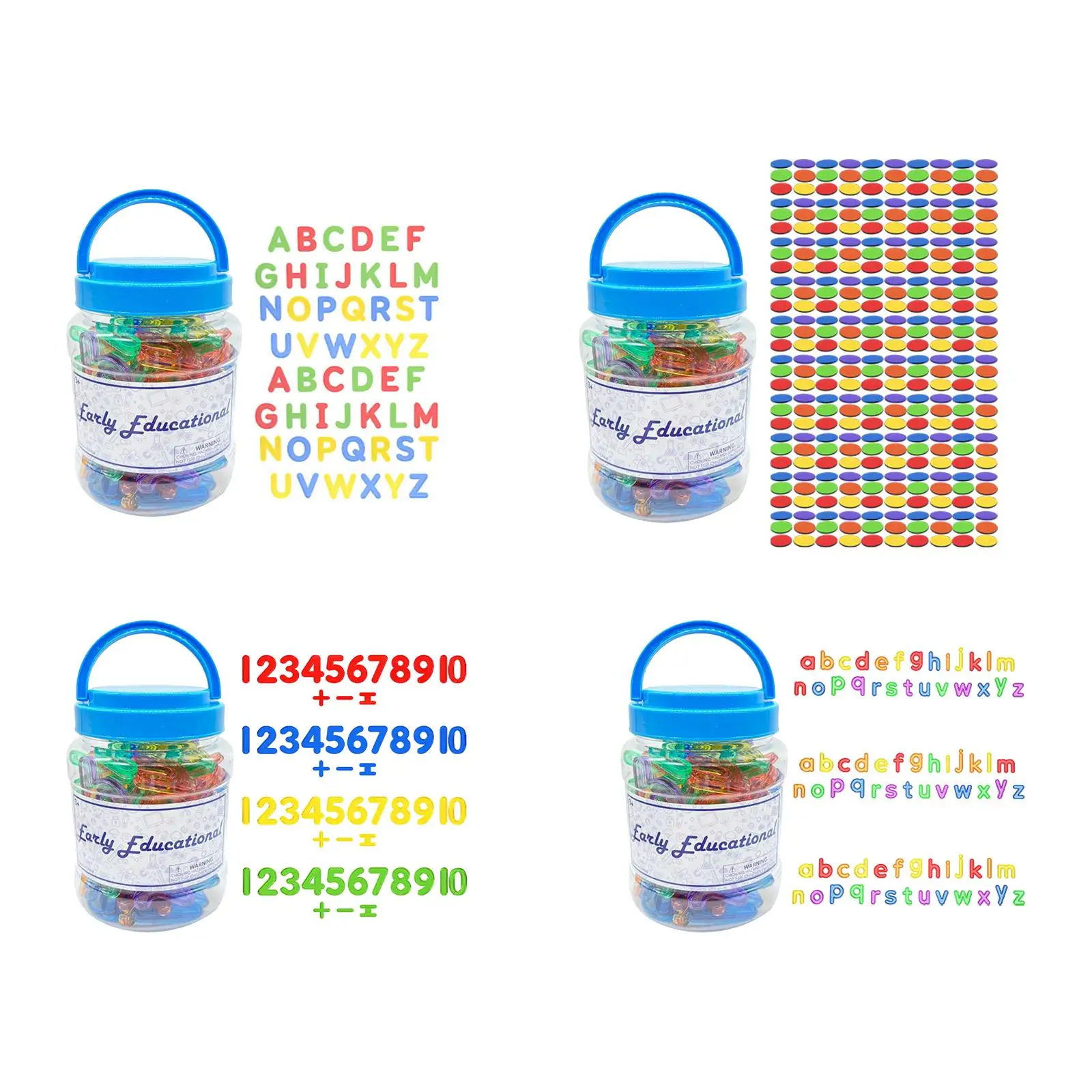 Montessori Pattern Blocks Transparent Letters Numbers Jar Set Early Educational Toy for Children Math Spelling Recognition