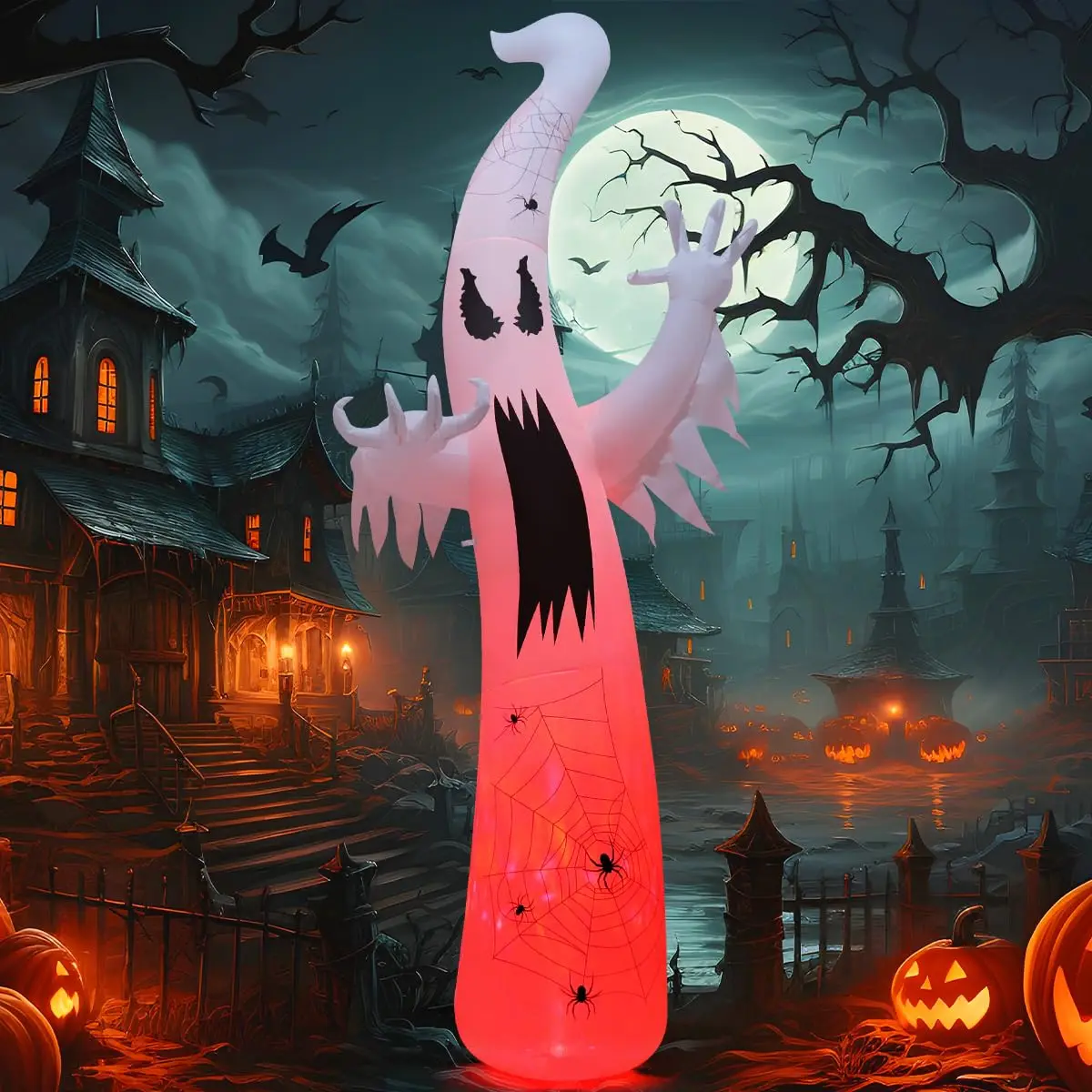 11.8 feet horror Halloween ghost bronze inflatable waterproof outdoor decorations LED lights hot-selling ex-factory