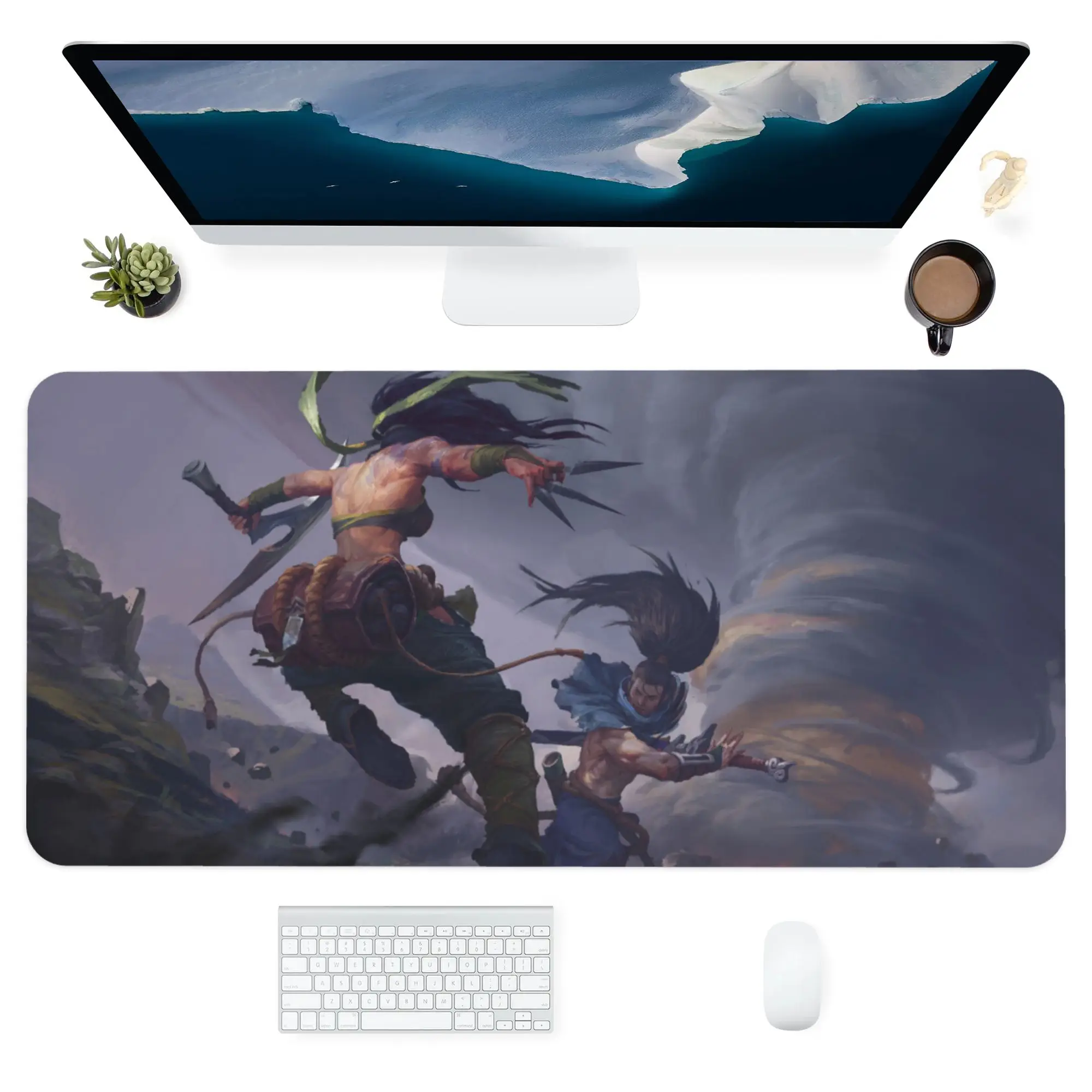 LOL KDA Printing XXL Mouse Pad Gamer Accessory Hot Large  Computer Lock Edge Keyboard Mat Anime Strange things Dropshipping