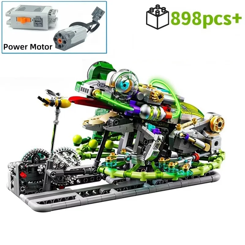 898pcs Mechanical Frog Building Blocks Set STEM Toy Jumping Robot Model Kit with Movable Legs And Gears Educational Gift for Kid