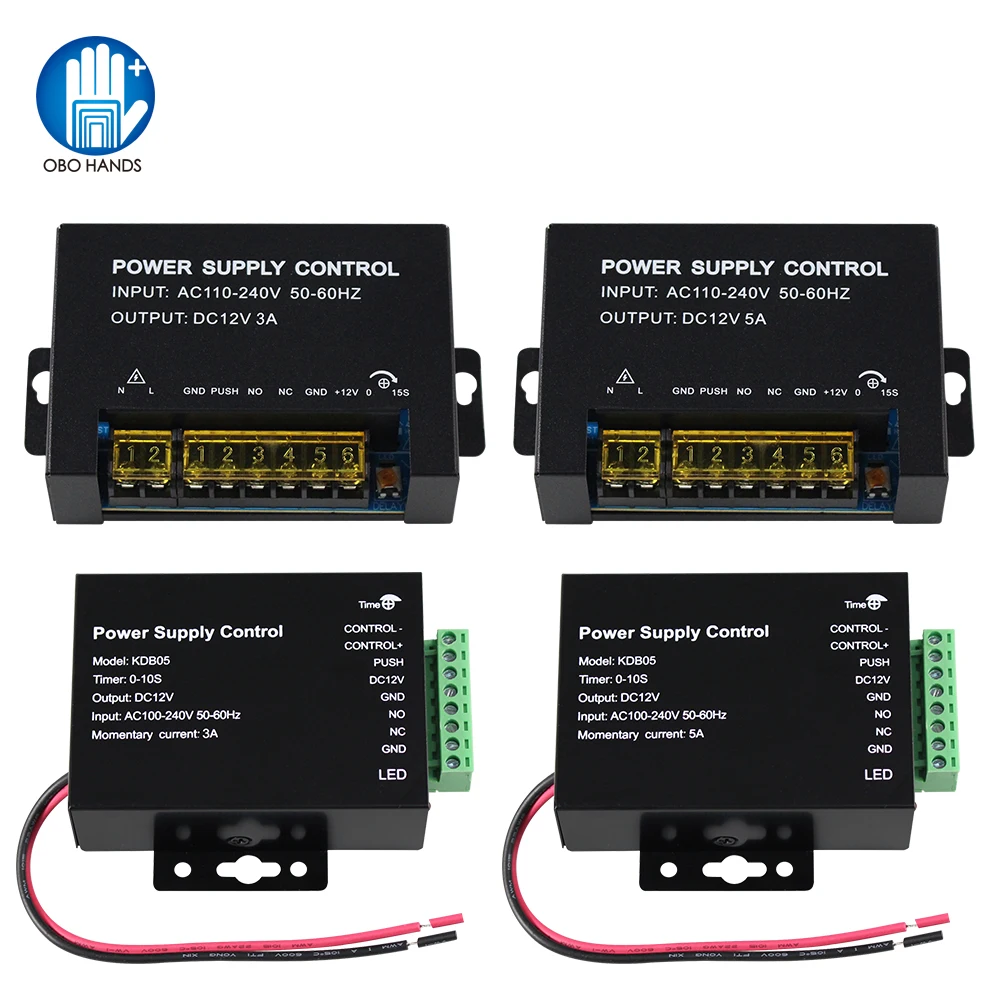 비디오 인터콤 시스템용 DC 12V 액세스 제어 전원 공급 장치 스위치, 5A 3A 출력 AC110V-240V 입력 전원 공급 장치 어댑터 