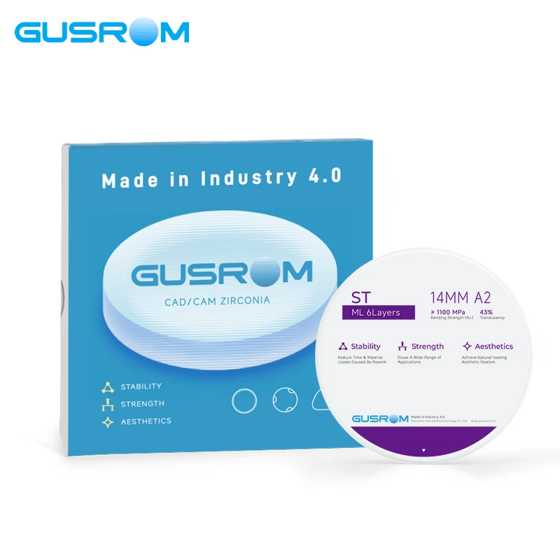 GUSROM ST ML متعدد الطبقات زركونيا كتلة 98 مللي متر قبل الملء الأسنان زركونيا القرص VITA ل CAD/CAM الخلفي تاج جسر مختبر الأسنان #5