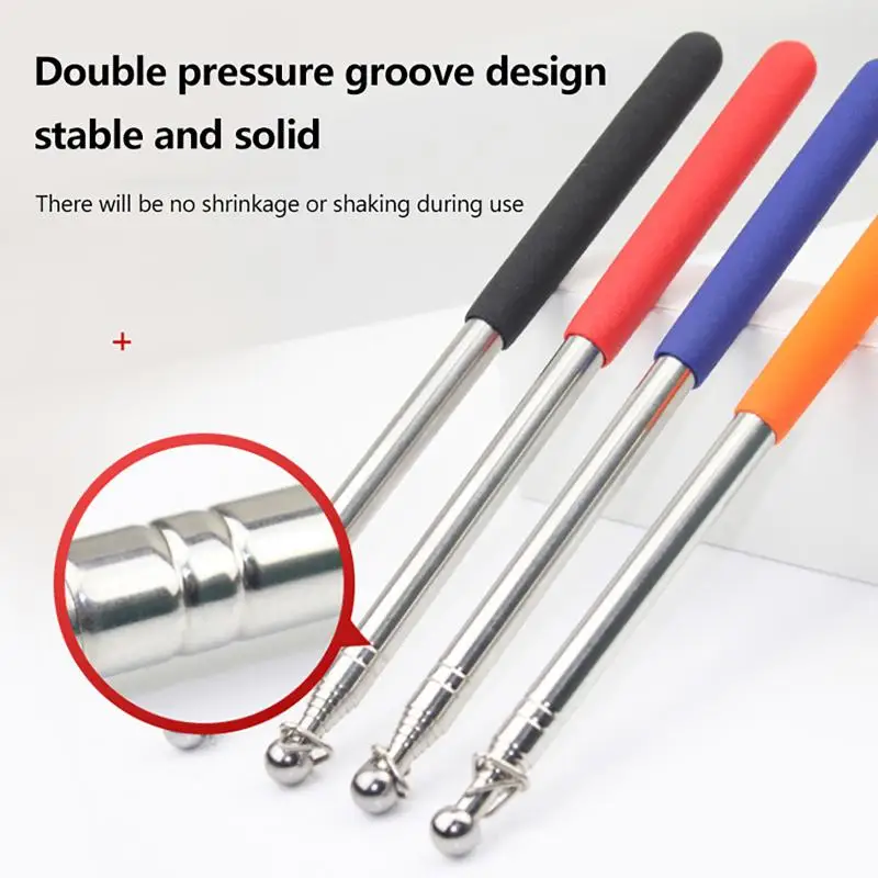 Telescopic 1.2M Steel Flag Pointer Stick Portable Lightweight Teaching Wand for School Parade Guide Business Meeting