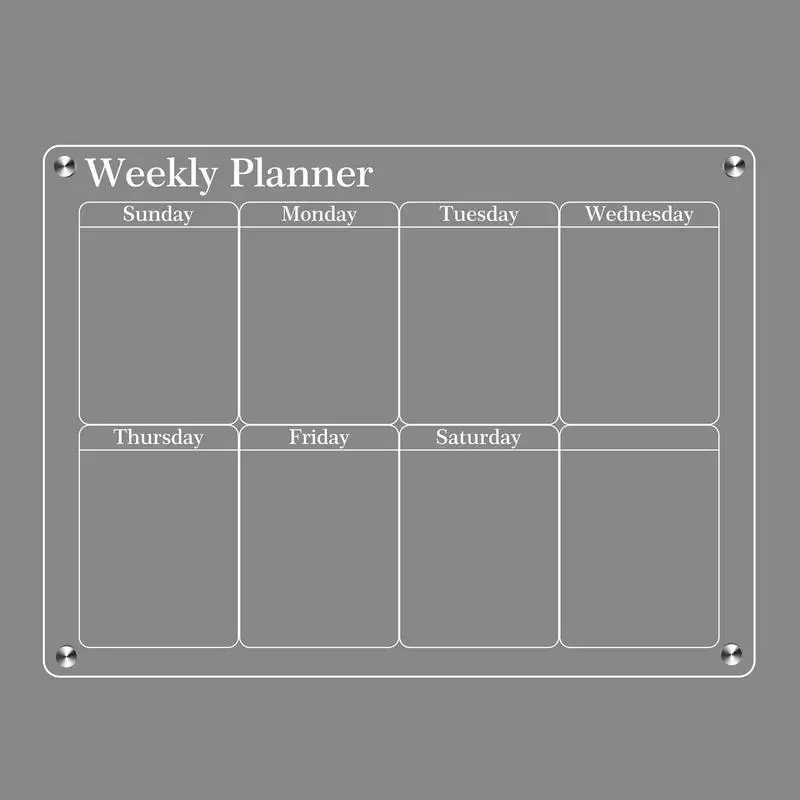 Trocken abwischbarer Wochenkalender, Acryl, magnetisch, trocken abwischbarer Planer für Kühlschrank, 38,1 x 27,9 cm, Desktop-Whiteboard, Kalender, Zeitplantafel