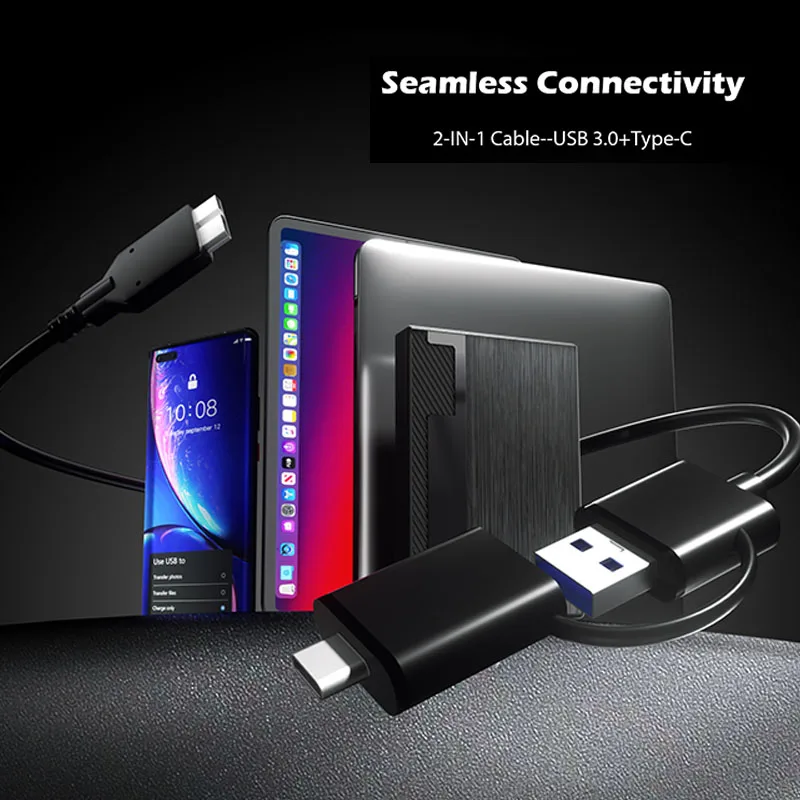 محرك الأقراص الصلبة الخارجي المحمول 1 تيرابايت توسيع التخزين HDD USB 3.0 USB-C للكمبيوتر الشخصي، ماك، الكمبيوتر المحمول، الهاتف، PS4، Xbox One، Office & Game #4