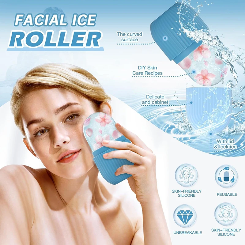 Face Ice Roller Cube Beauty Massage Silicone Ice Mold Eye Puffiness Ice Facial Lifting Roller Shrink Pores Facial Beauty Care