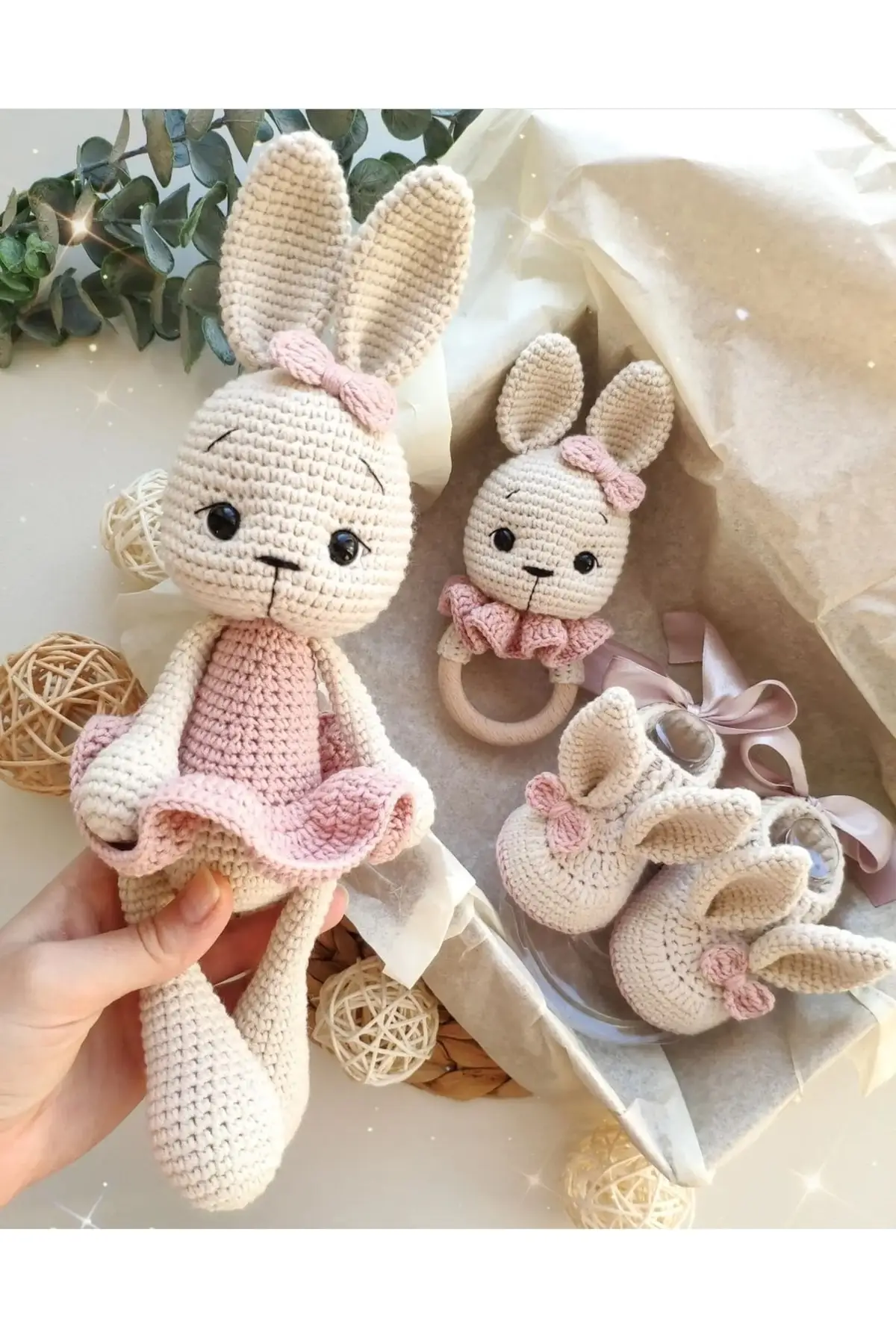 Handmade Amigurumi T7 Rabbit My Sleep Friend Set Toys Gift Baby