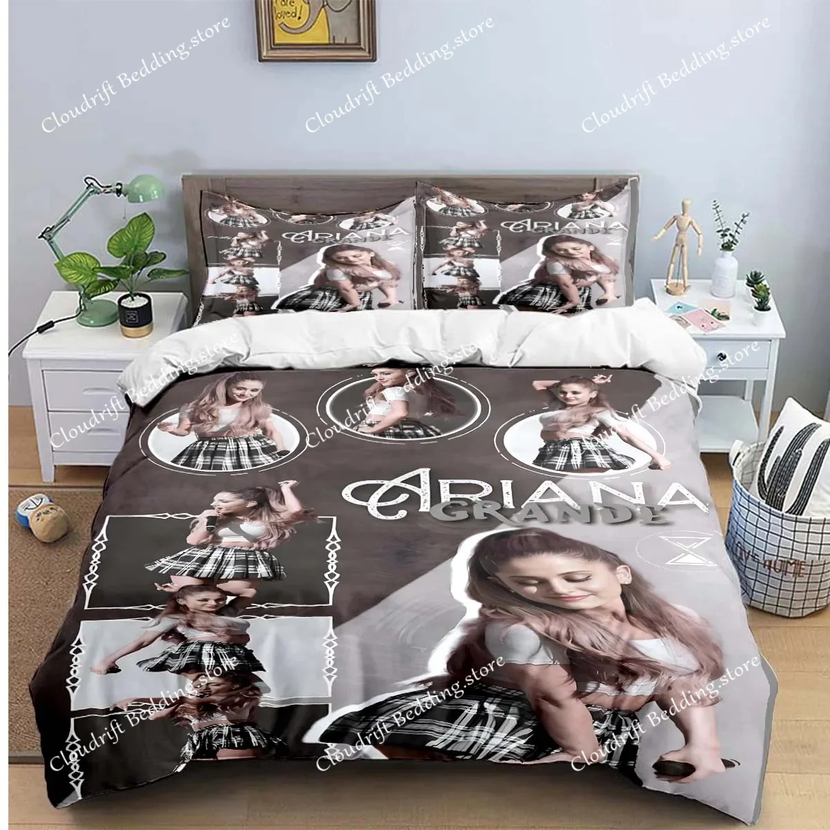 Fashion Pop Singer A-Ariana G-Grande Print Bedding Sets Bed Supplies Set Duvet Cover Bed Comforter Set Bedding Set Luxury Gift