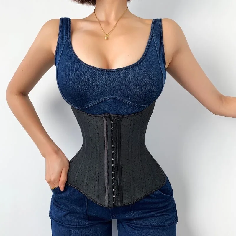 25 Steel Bones Latex Waist Trainer Corset Shapewear Slimming Belly Women Body Shaper Modeling Strap Reductive Girdle