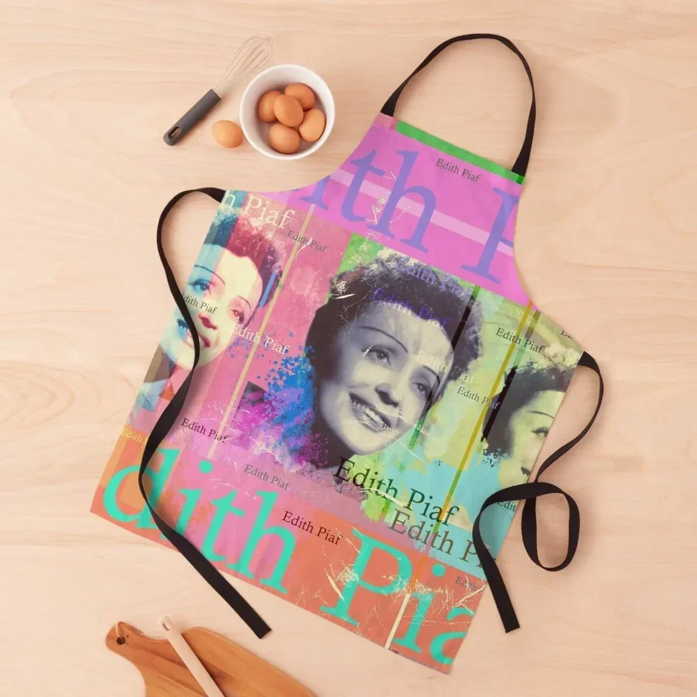 

aesthetic Edith Piaf portrait, beautiful collage of the chanson singer for music lovers Apron for kitchen useful Apron